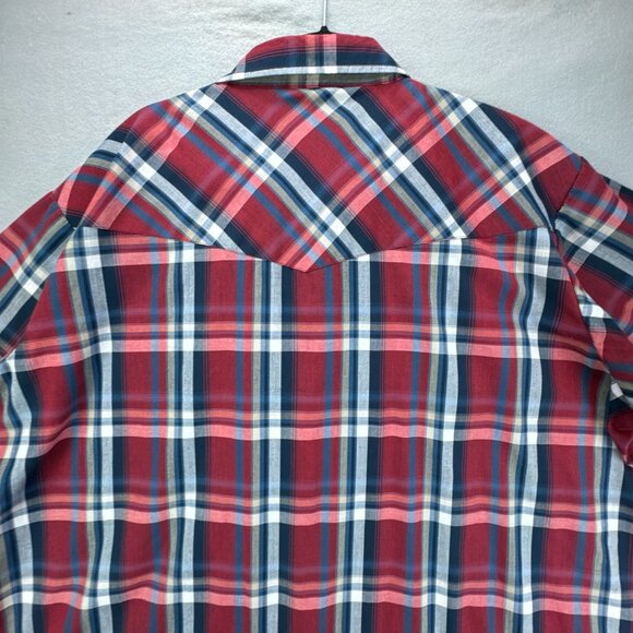 Ely Cattleman Shirt Mens 3X Red Blue Plaid Pearl Snap Big Man Western Rodeo - Picture 5 of 13